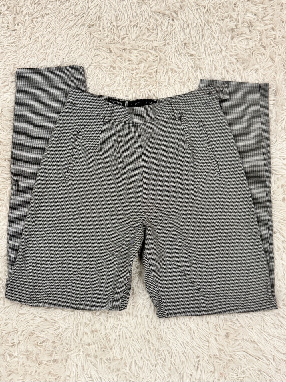 Women’s Stretch Slim Dress Pants - Gray Micro-Check